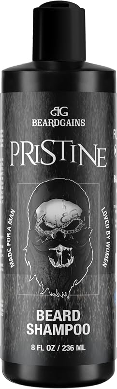 Beard Gains Shampoo para Barba com Fragrância Pristine, Vegano, Sem Parabenos e Sulfatos, 254 g