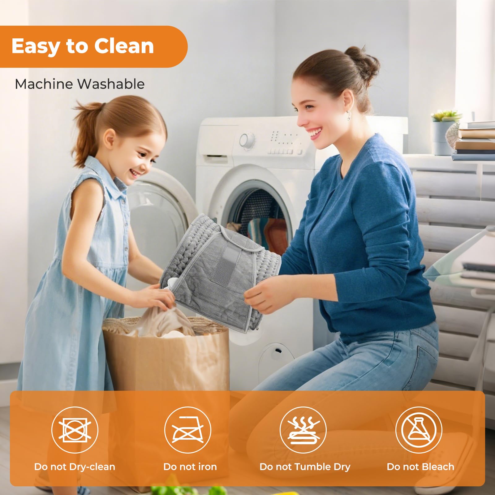 Souvik Termoforo Elettrico Lombare, Rapido Cuscino Termico Elettrico Per Schiena Spalle Addome, con 9 livelli di temperatura, 4 timer, lavabile in lavatrice per donne e uomini, 125 x 30 cm