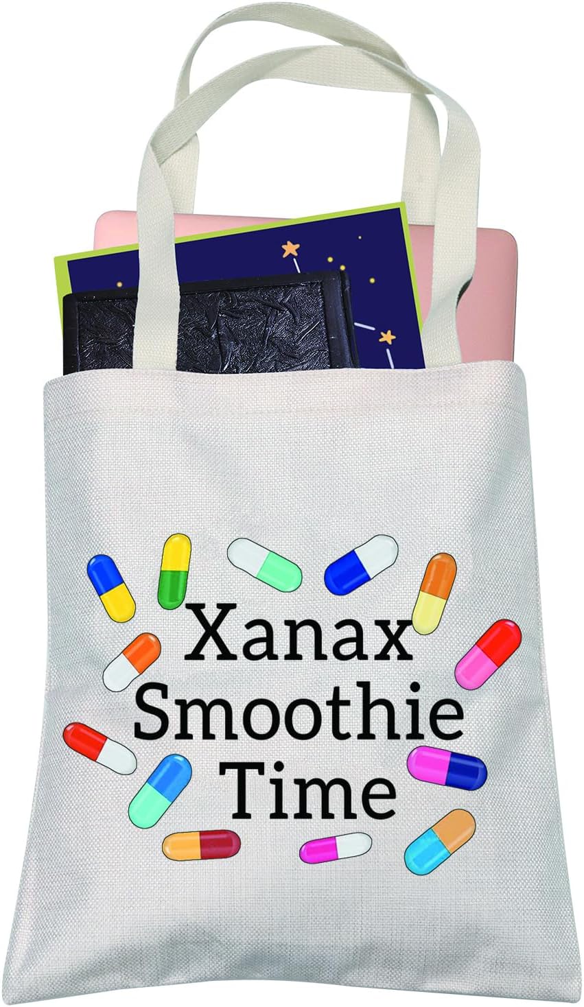 LEVLO Stars Fans Gifts Xanax Smoothie Time Foldable Shopping Bags Housewives Gifts