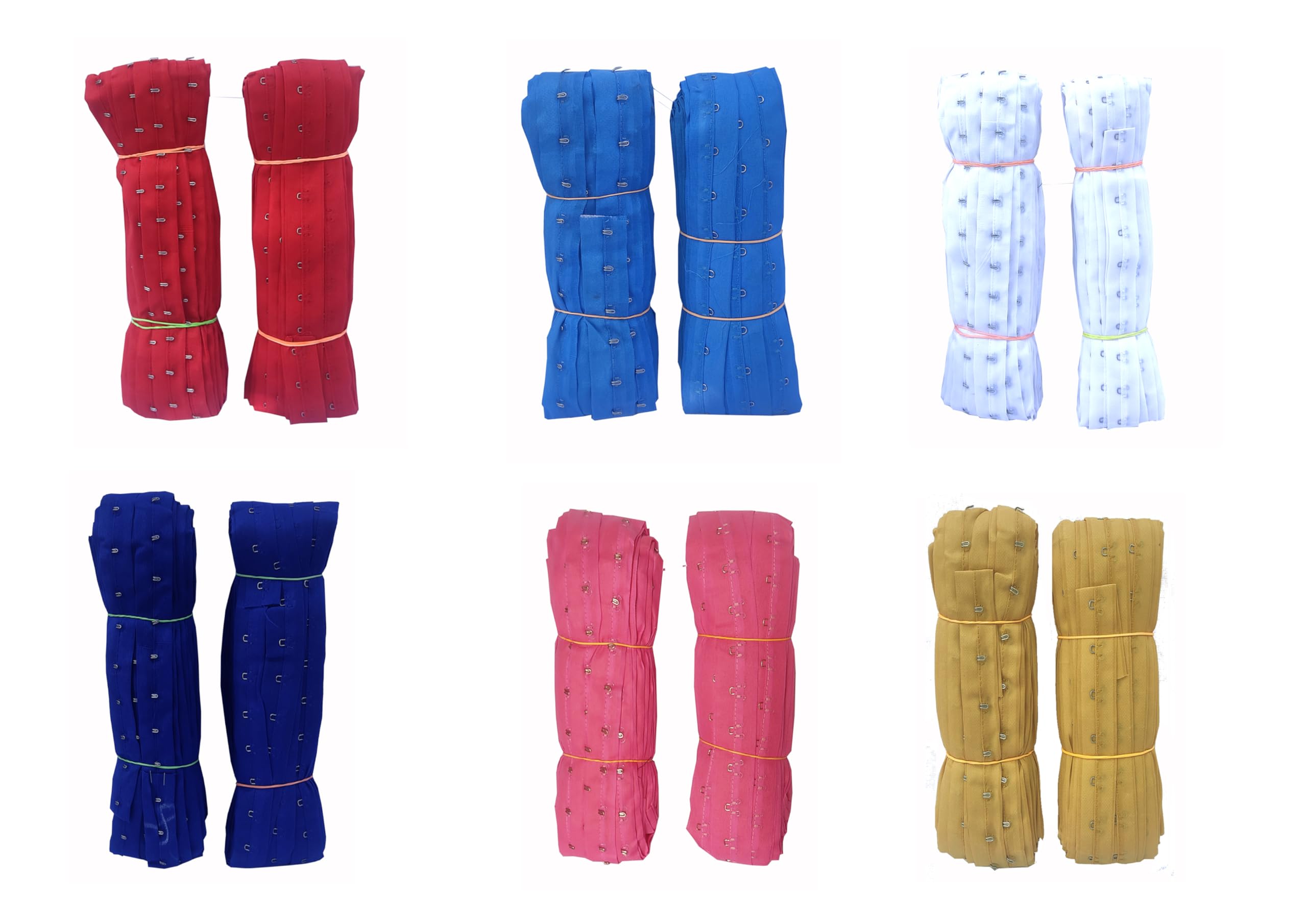 Hook Patti for Blouse, Frock, Lehenga, Multicolor, 1 Meter per Color, Pack of 6-image-22