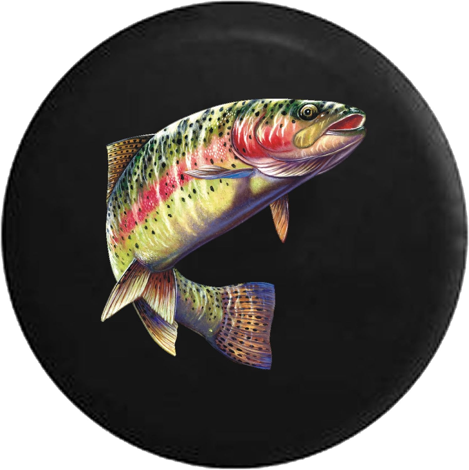 Rainbow Trout Leaped Out of The Lake Fish Fishing Spare Tire Cover fits SUV Camper RV Accessories 33 in