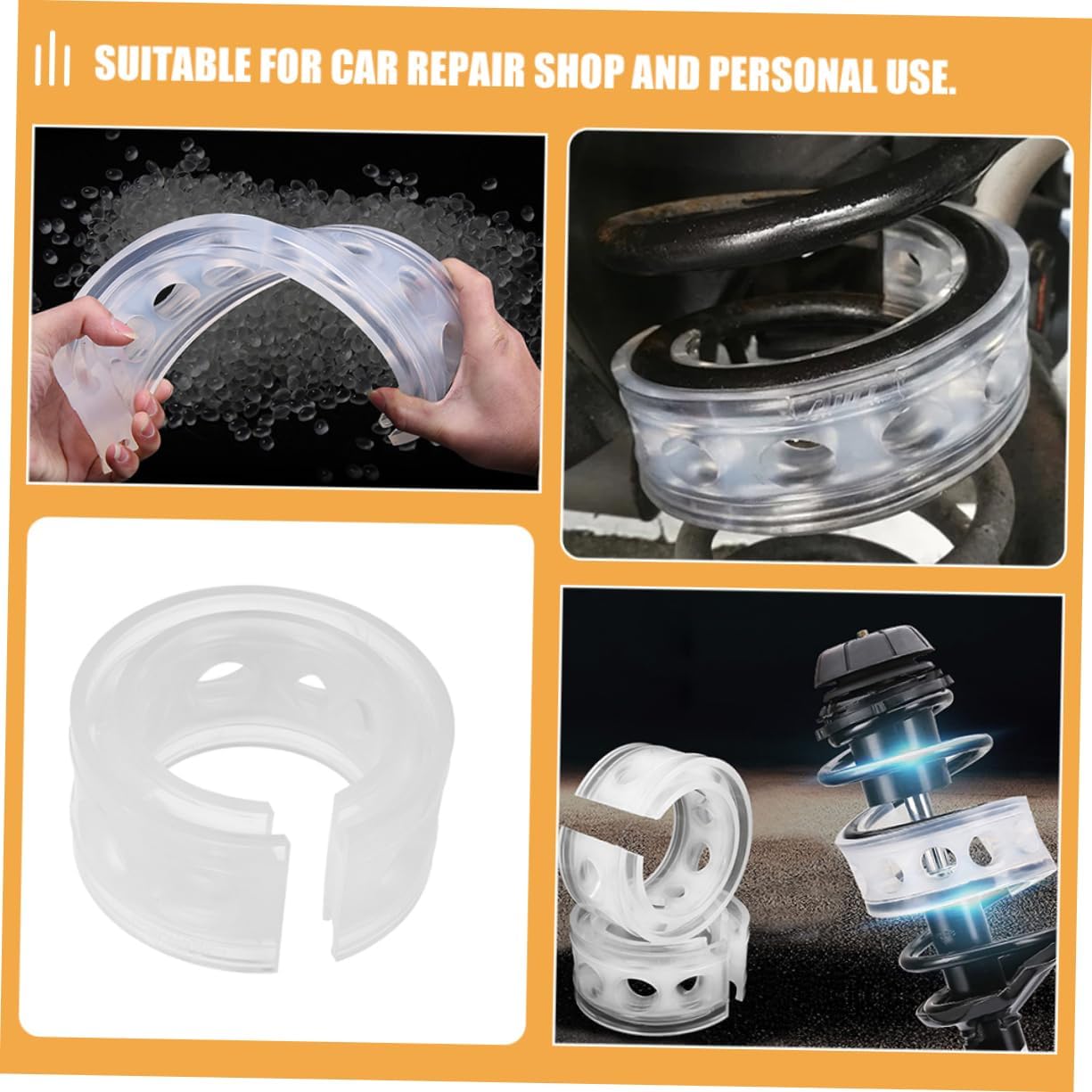 PRETYZOOM 4pcs Car Spring Transparent Coil Spring Spacers Auto Cushion Enhance Vehicle Suspension Stability Driving Comfort and Reduce Vibration