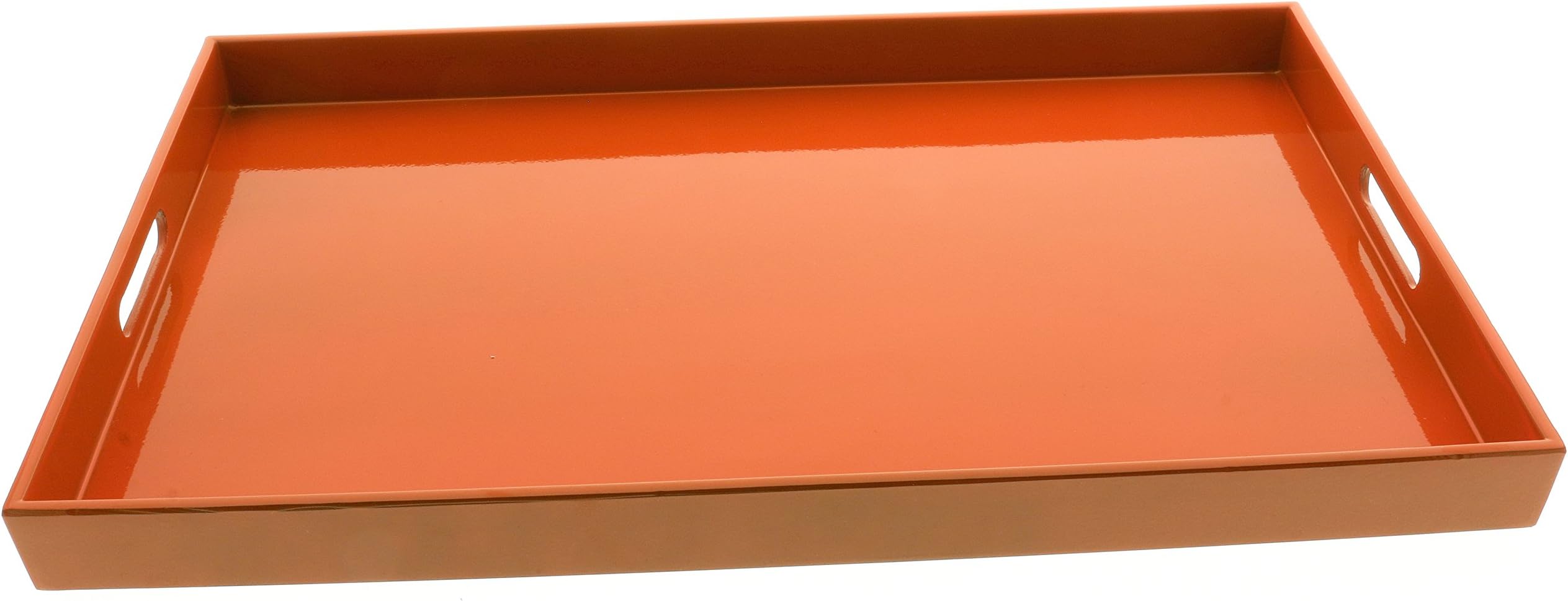 Kotobuki Rectangular Gloss Orange Lacquer Serving Tray, 18