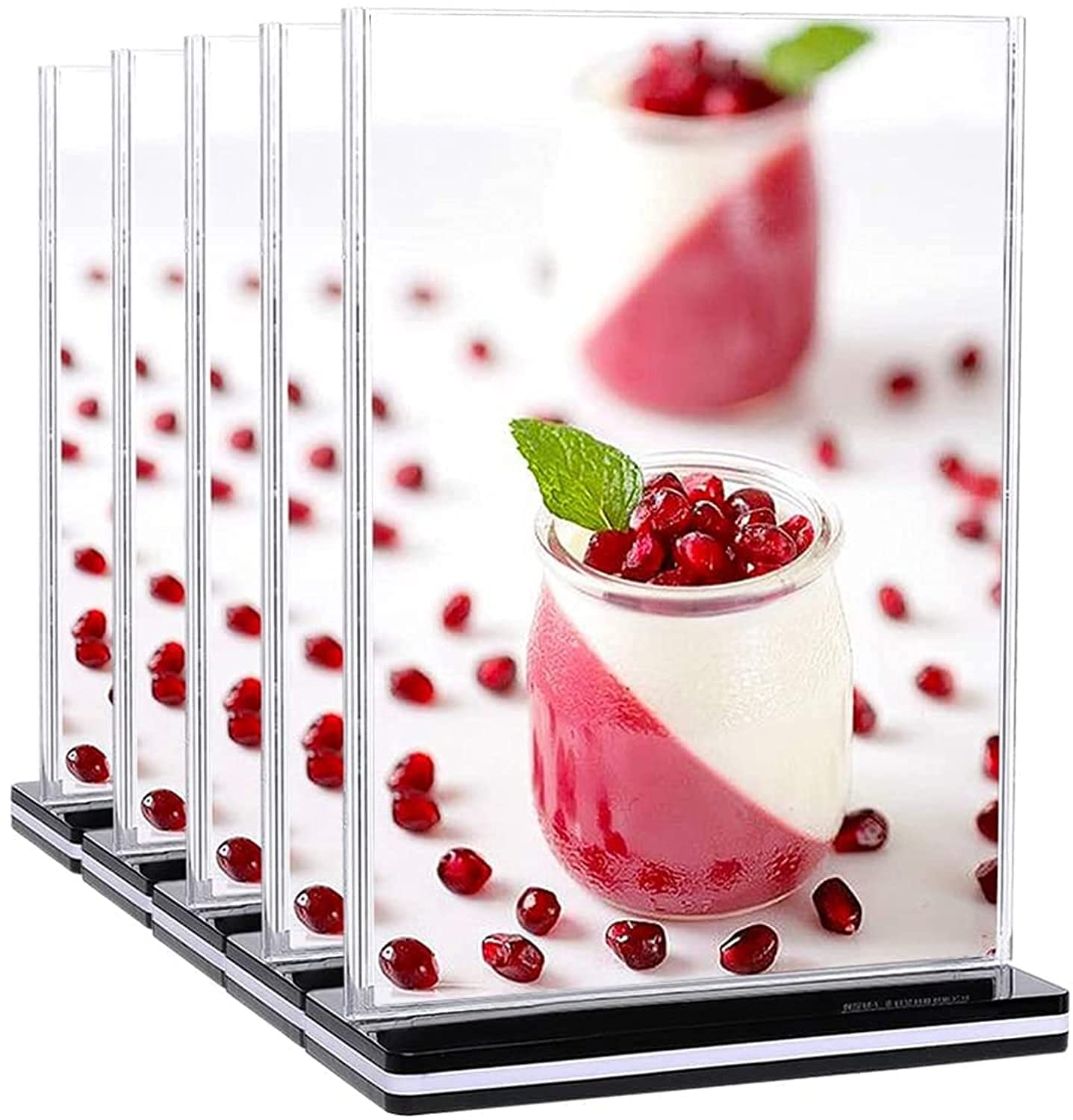 DONGLI 5×A4 Sign Holder Acrylic Poster Menu A4 Display Stand Upright Double Sided for Tables Hotel Conference