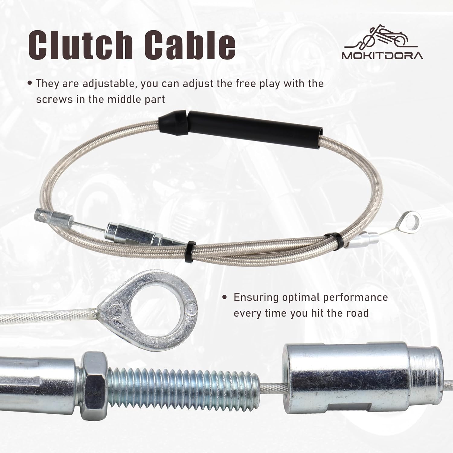 MoKitDora Softail Handlebar Cable Kit Brake Line Clutch Cable TBW Electronic Throttle CAN-Bus Turn Signal Wiring Harness for 2018-2025 Harley with ABS 14" Handlebar, Chrome