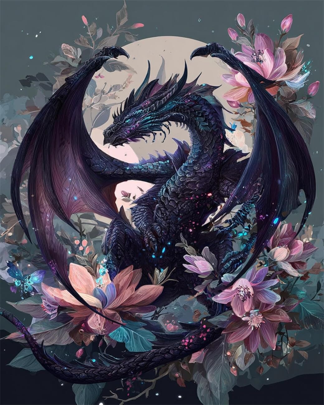 Rkflgew D Iy Bea Embroidery Kits Fantasy Ragon 50X70cm