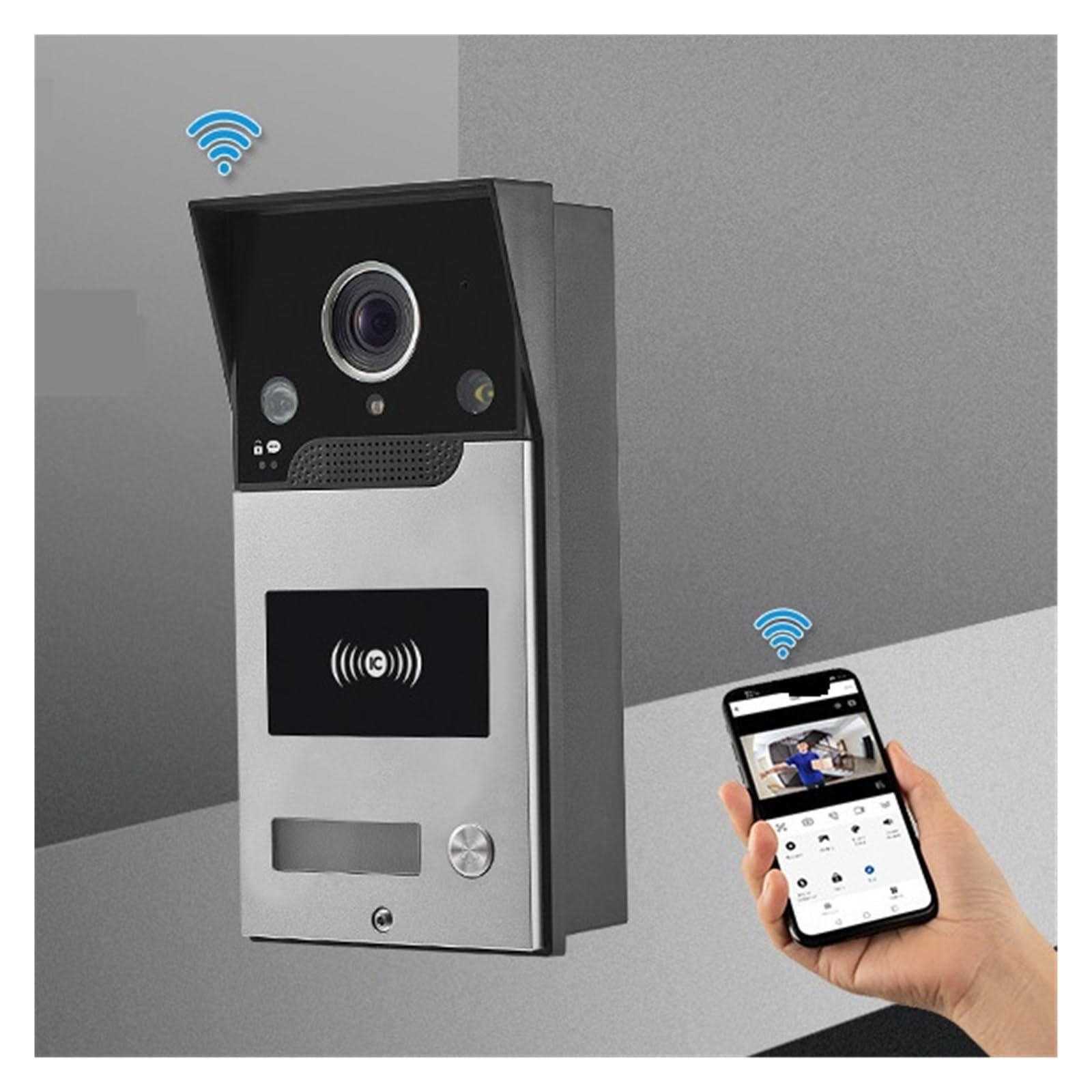 Wideodomofon Bezprzewodowe Dzwonki Do Drzwi Z Kamerą, 1080P HD Inteligentna Kamera Bezpieczeństwa Wi-Fi Dzwonek Noktowizorem, Wodoodporny, Obsługa Karty SD Różnorodne środowiska Domowe