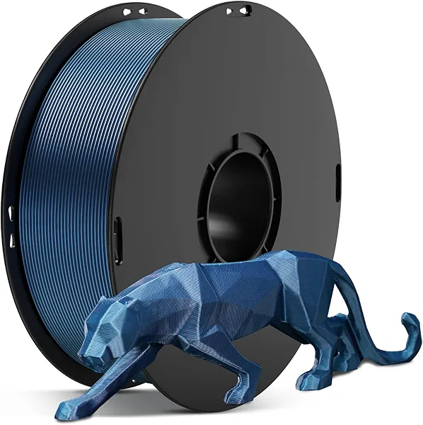 ANYCUBIC Silk Filament, Metal-Like PLA Shiny Clog-Free 3D Printer Filament Metallic PLA 1.75mm Dimensional Accuracy +/- 0.02mm, 1KG Spool (2.2 lbs), Metal Blue