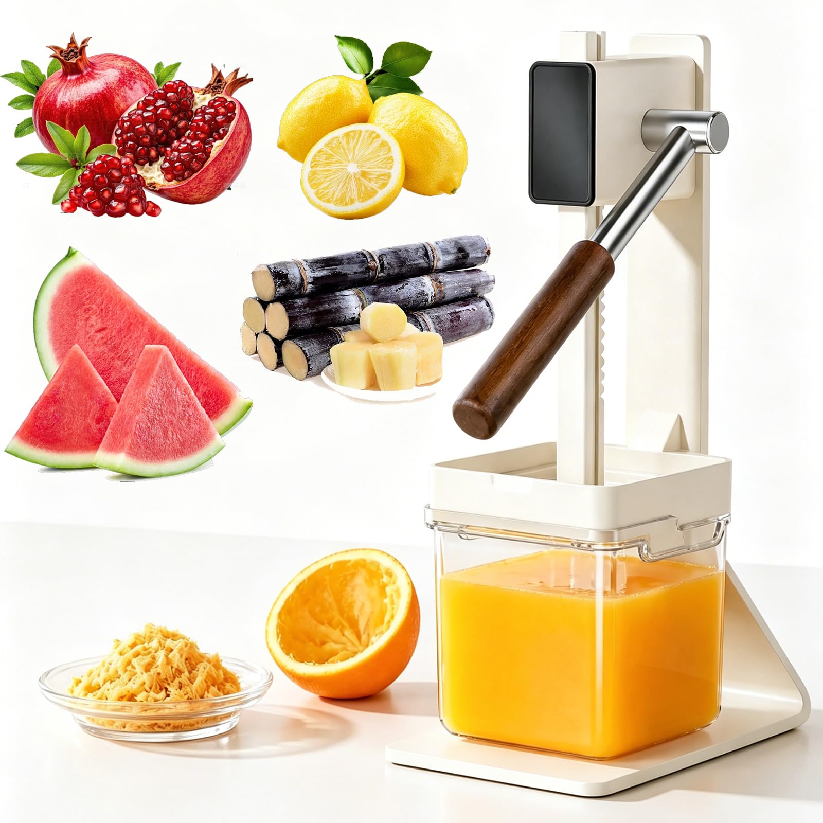 Exprimidor Manual Comercial De Frutas, Exprimidor De Cítricos De Mano, Alto Rendimiento del 99.9%, Jugo En 3 Segundos, Fácil De Limpiar, Base Antideslizante, para Naranjas Y Limones.