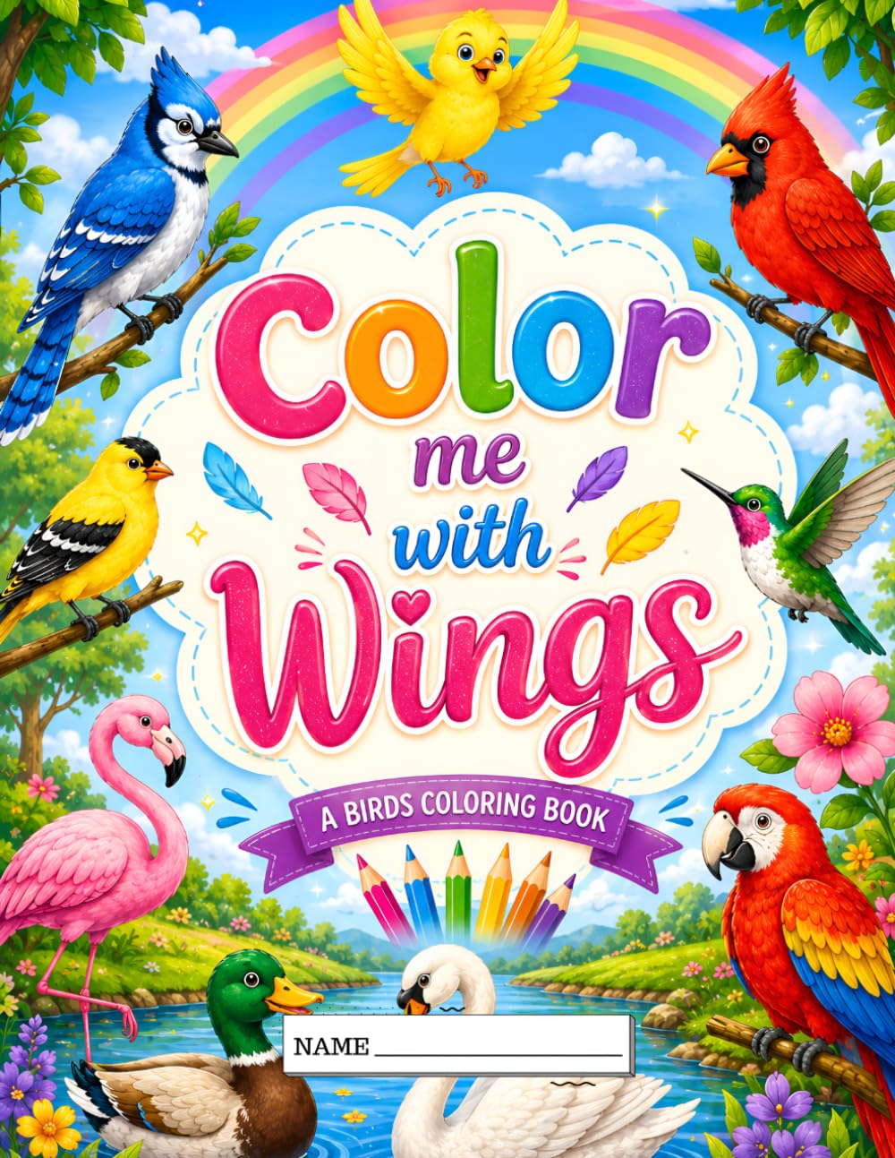 Color Me With Wings: A Beautiful Birds Coloring Book for Kids