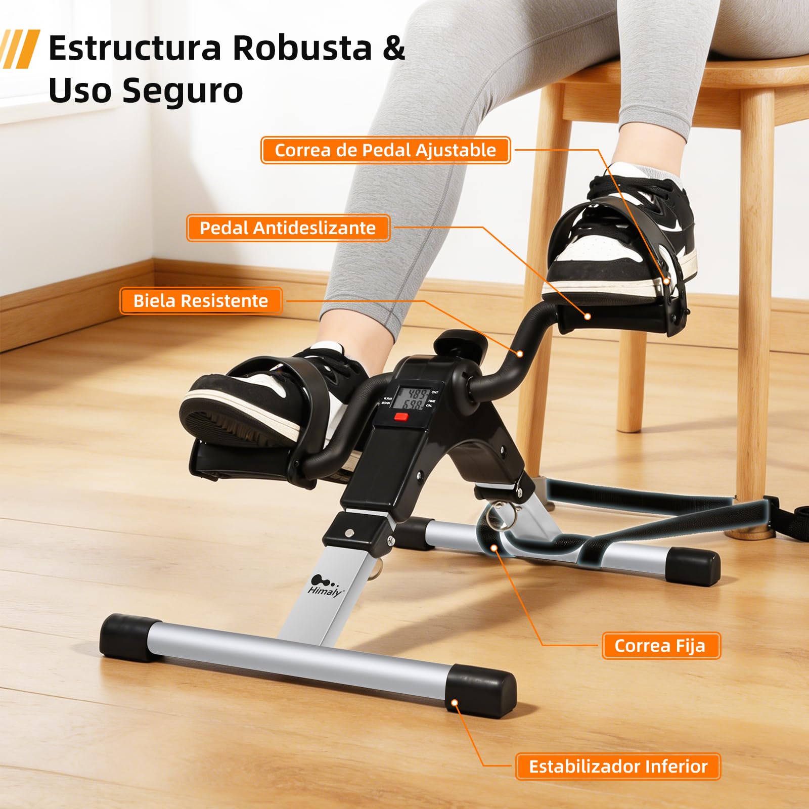 himaly Mini Bicicleta de Ejercicio Plegable Portátil para el Hogar Pedal Ejercitador Gimnasio Fitness Brazo Pierna Entrenamiento Resistencia Ajustable con Pantalla LCD para Mujeres y Hombres