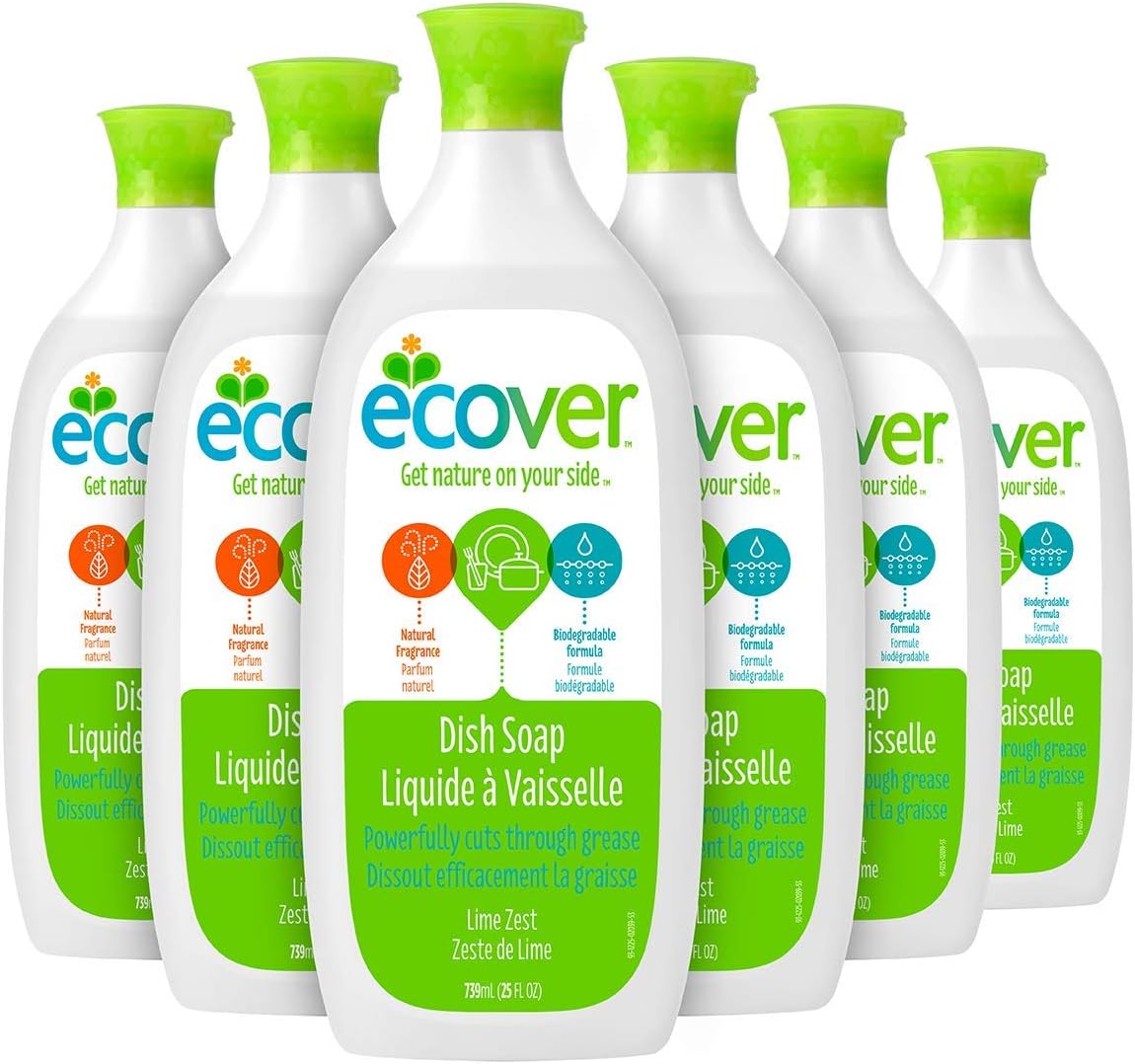 EcoverDish Soap, Lime Zest, 25 Fl Oz (Pack of 6)