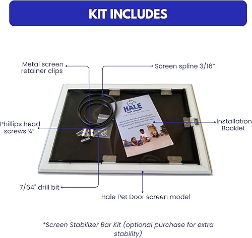 Miniatura 4 de Pantalla universal  Puerta de gato y perro  Se adapta a porches mosquiteros, puertas correderas y ventanas  Instalación en medio de malla  Solapa