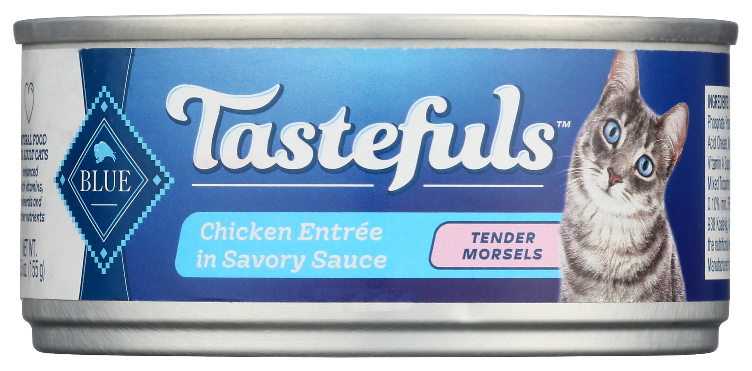 Blue Buffalo Tastefuls Natural Tender Morsels Wet Cat Food, Chicken Entrée 5.5-oz cans (Pack of 1)