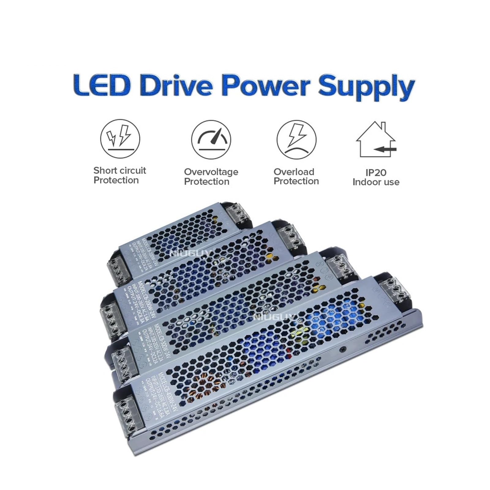 Sterownik LED, Ultracienki transformator oświetleniowy LED DC 12V 24V Zasilacz 60W 100W 150W 200W 300W 400W 500W Konwerter sterownika LED(500Watts,12V)