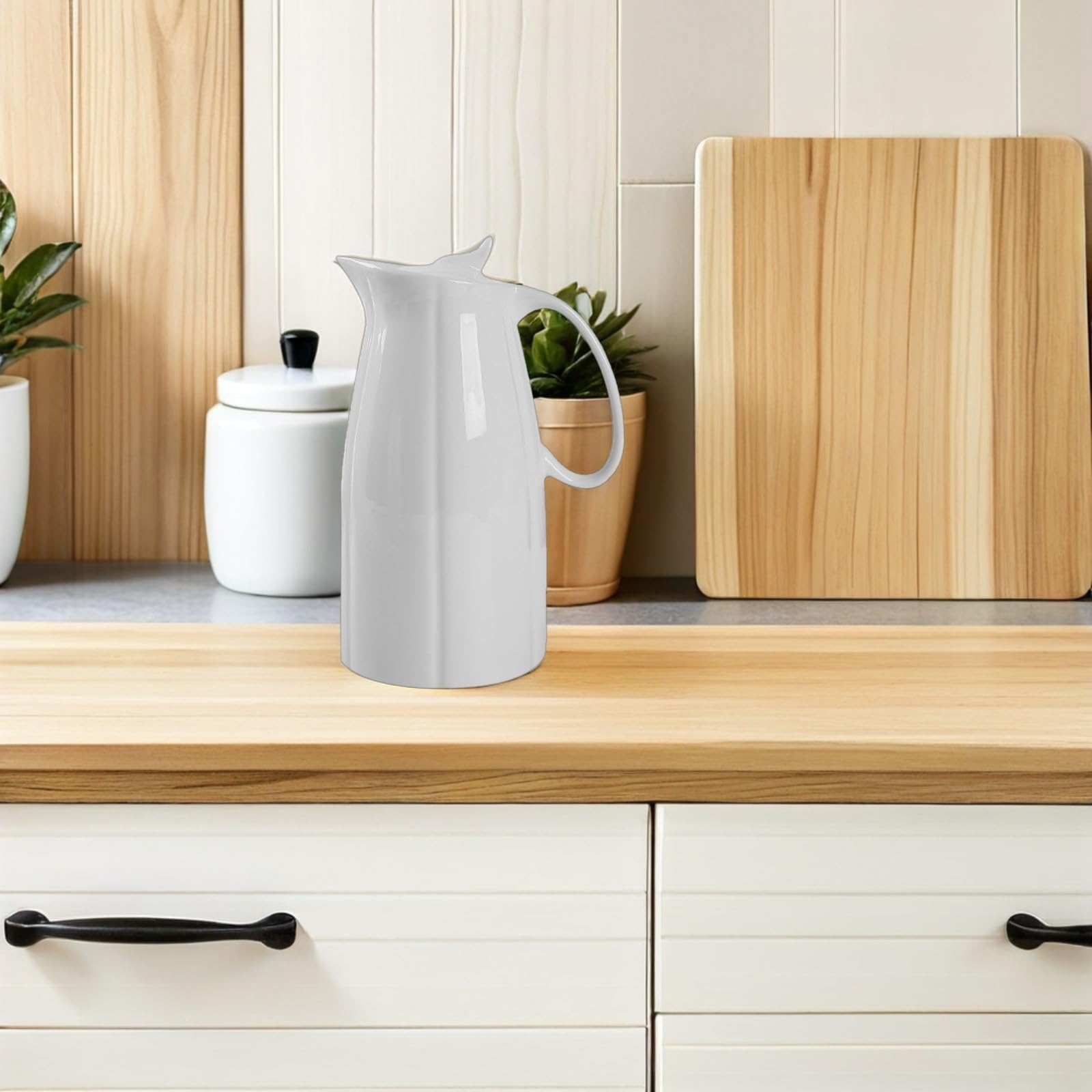 Pichet à Eau en Céramique 2300ml Blanc pour Boissons Froides