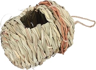 Yardwe Straw Bird Nest Wild Birds House Woven Bird House Hummingbird House Decorative Outdoor Decor Artificial Birds Hand Decor Gardening Birdhouse Straw Bird House Hanging Bird House