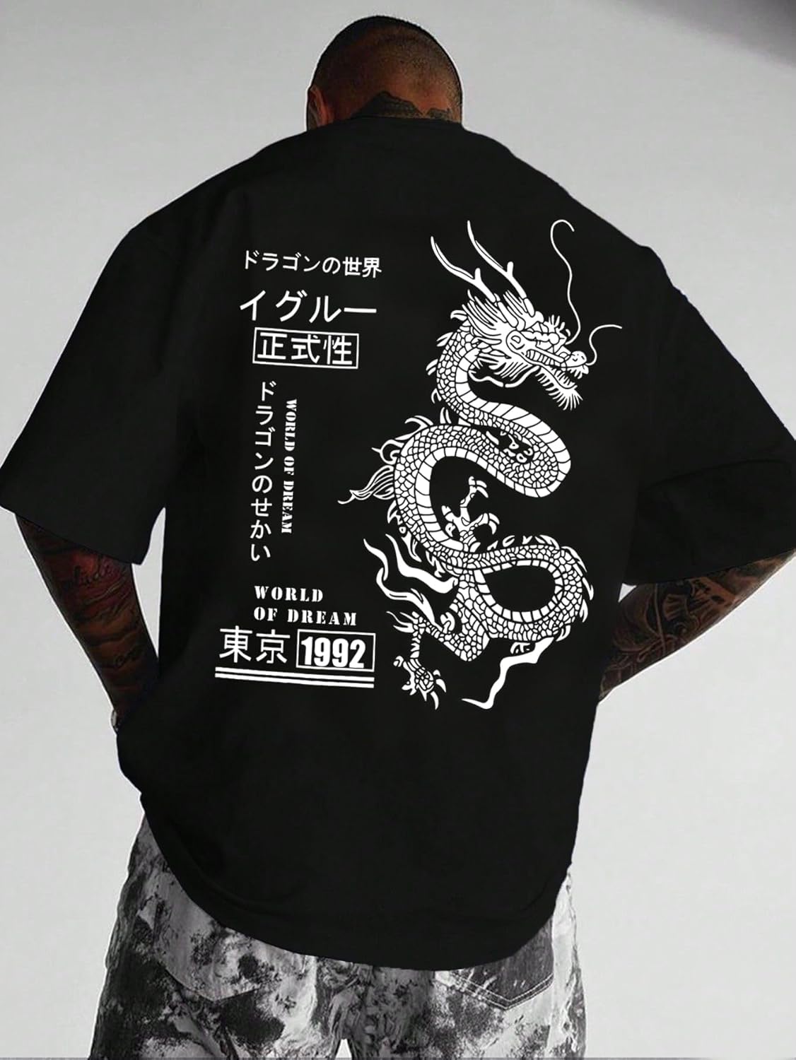 UOUA Mens Graphic Tees Vintage T-Shirts Oversized Letter Print Casual Crewneck Cotton Top Short Sleeve Rapper Streetwear - Image 2