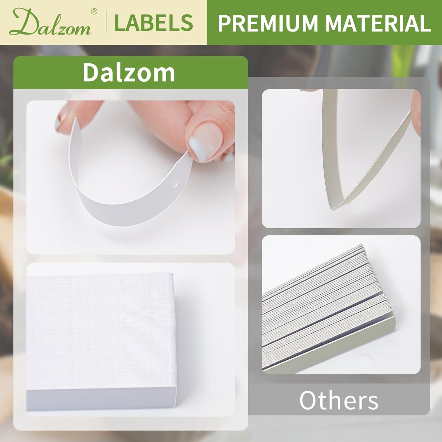 Dalzom® 300Pcs 4" Plant Labels with Marker Pen, Waterproof Plastic Plant Tags for Outdoor Seedlings Vegetable Garden Signs Markers Label Stakes (White) - Image 5