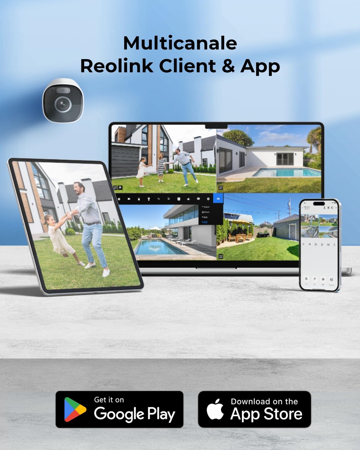 Reolink 5MP Telecamera Solare da Esterno Senza Fili con Batteria e Faretti | Videosorveglianza WiFi Esterno, Rilevamento Smart, Audio a 2 Vie, Sirena, microSD e Cloud, Alexa, Eco Pro + Pannello Solare