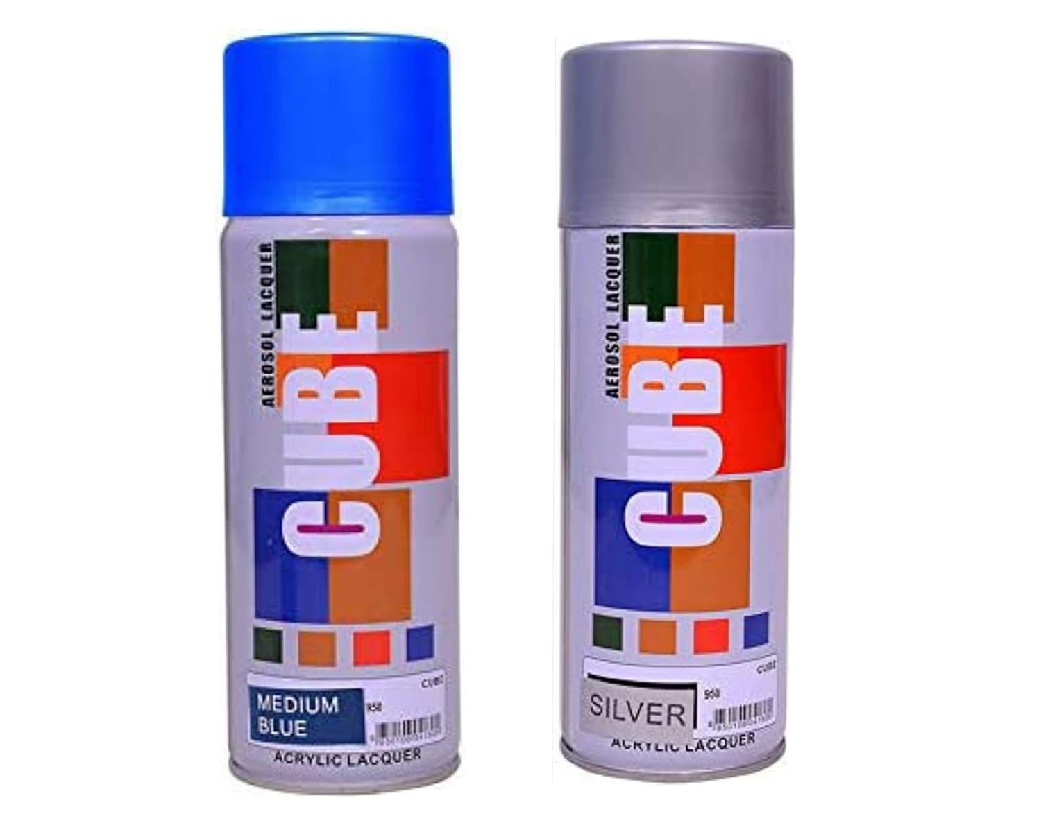 Cube 400ml (MEDIUM BLUE & SILVER) Spray paint for car,bike,art and