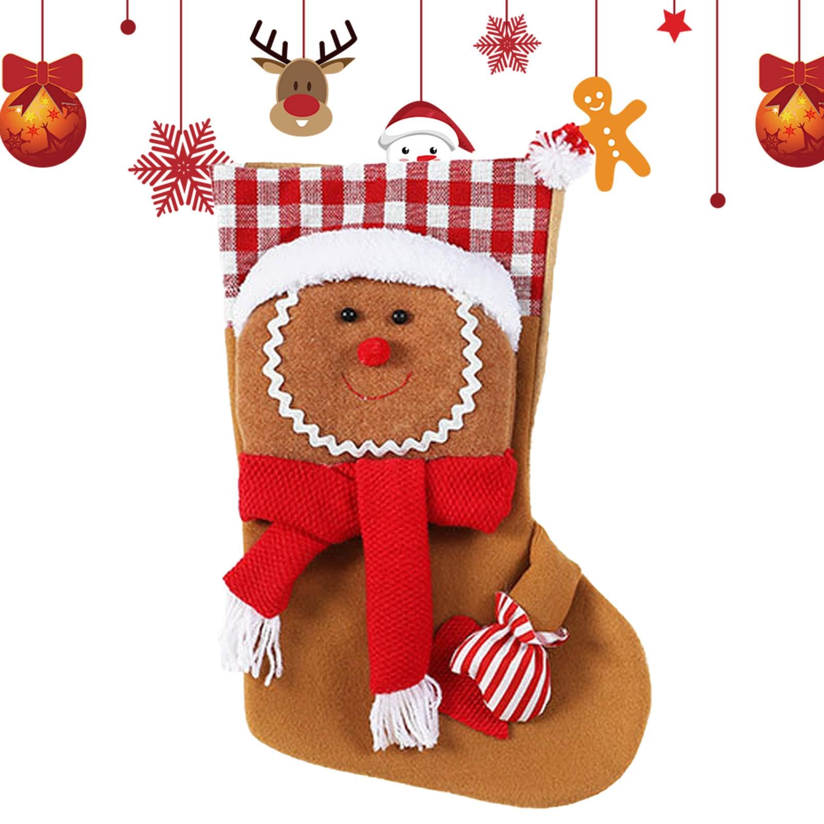 Weihnachtsstrumpf 45.7cm Personalisiert - Großer Socken Mit Lebkuchenmann Design