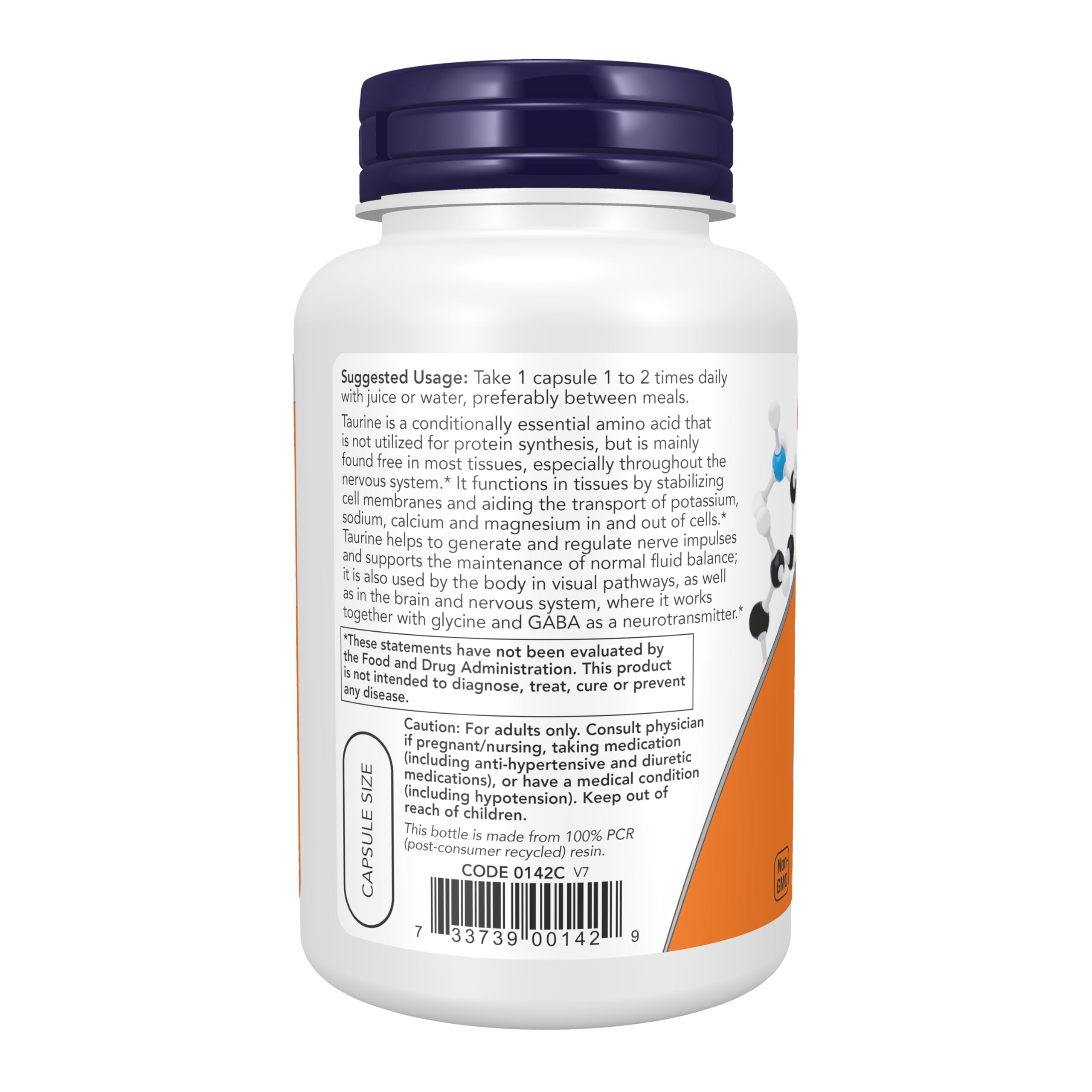 Now Foods, Taurine, Double Strength, 1,000 mg, 100 Veg Capsules 1