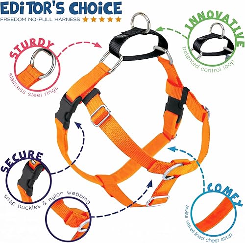 Miniatura 4 de 2 Hounds Design Freedom - Arnés para perro sin tirones, arnés ajustable, fácil de caminar y control cómodo, se adapta a perros pequeños, medianos