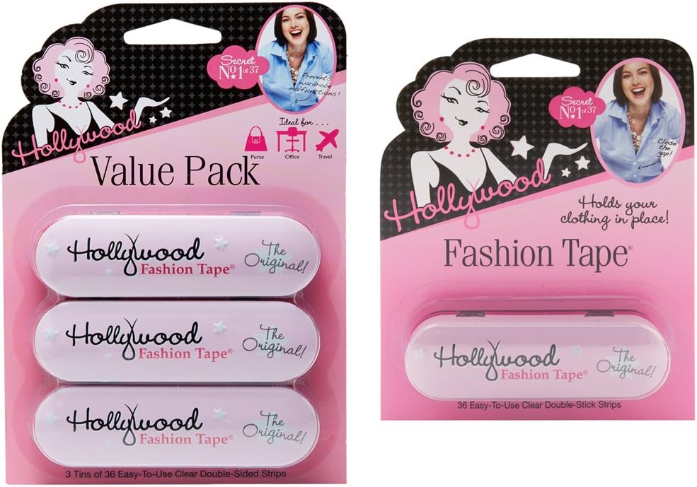 Hollywood Fashion Secrets Fashion Tape Tin, 4 Pack x 36 ct tin