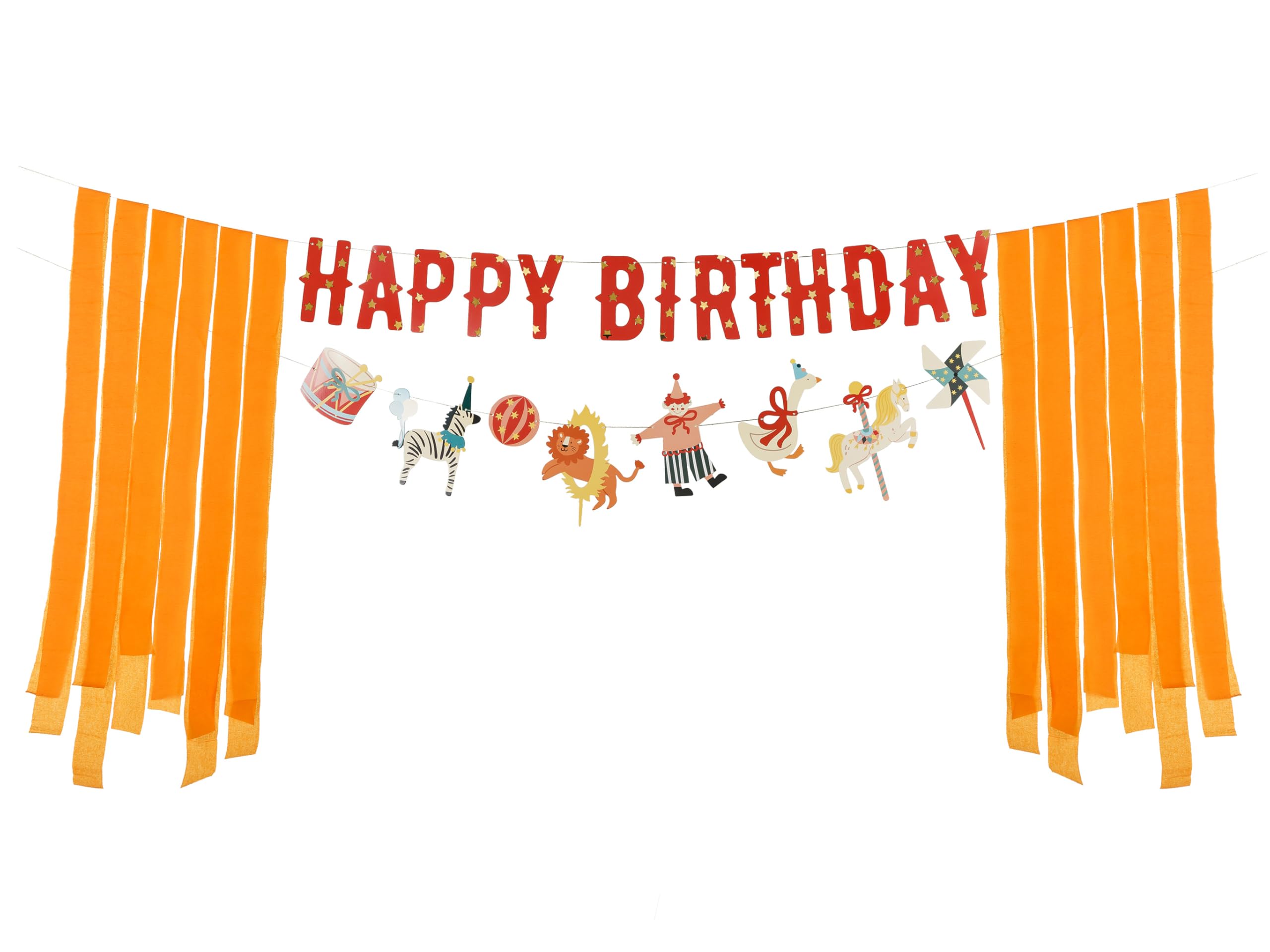 Large Vintage Circus Birthday Party Banner – 2.75m Happy Birthday Backdrop – Children's Big Top Party Decoration