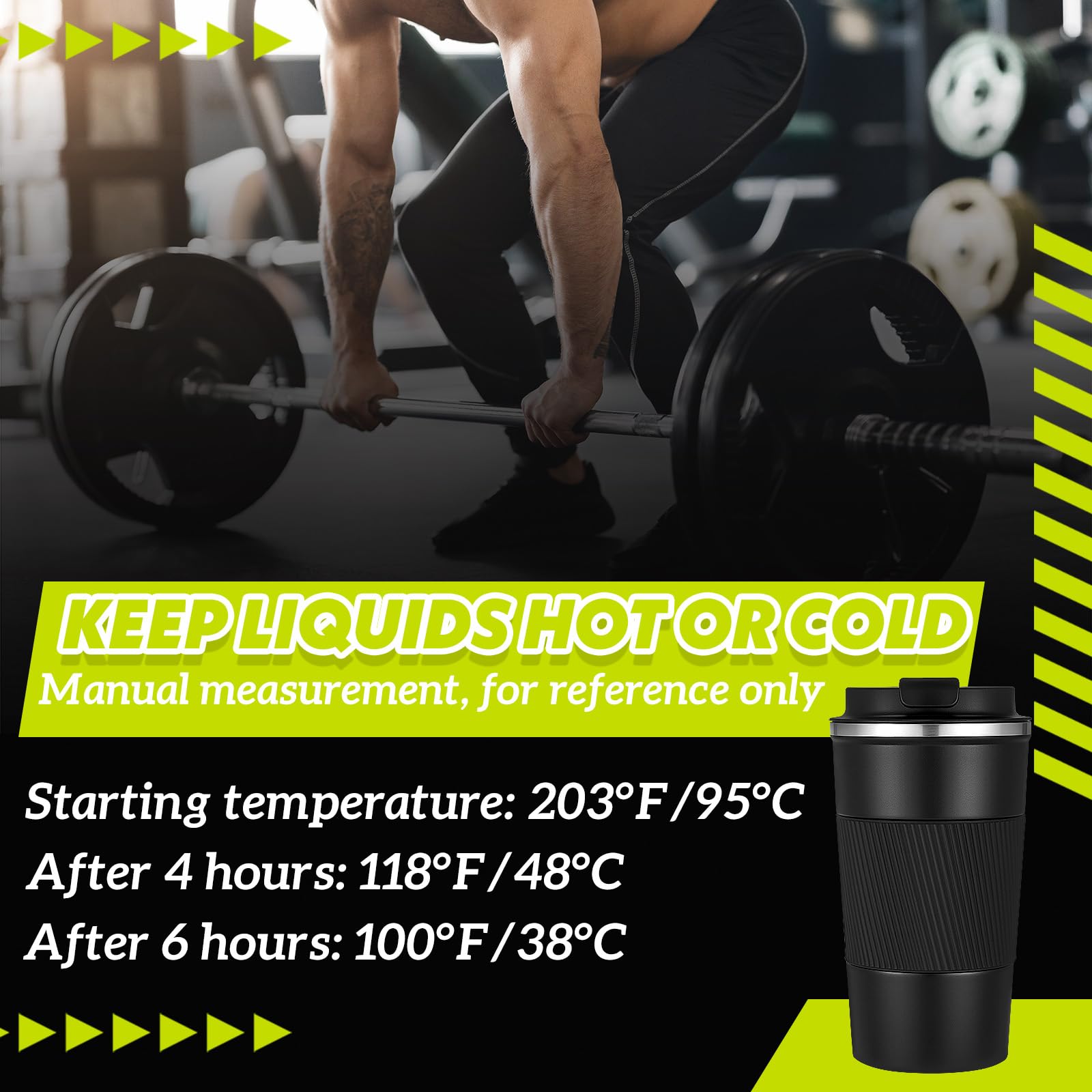 Maxdot 2 vasos mezcladores de acero inoxidable con bola mezcladora, 17 onzas, botella de agua aislada de metal negro para mezclas de proteínas para entrenamiento
