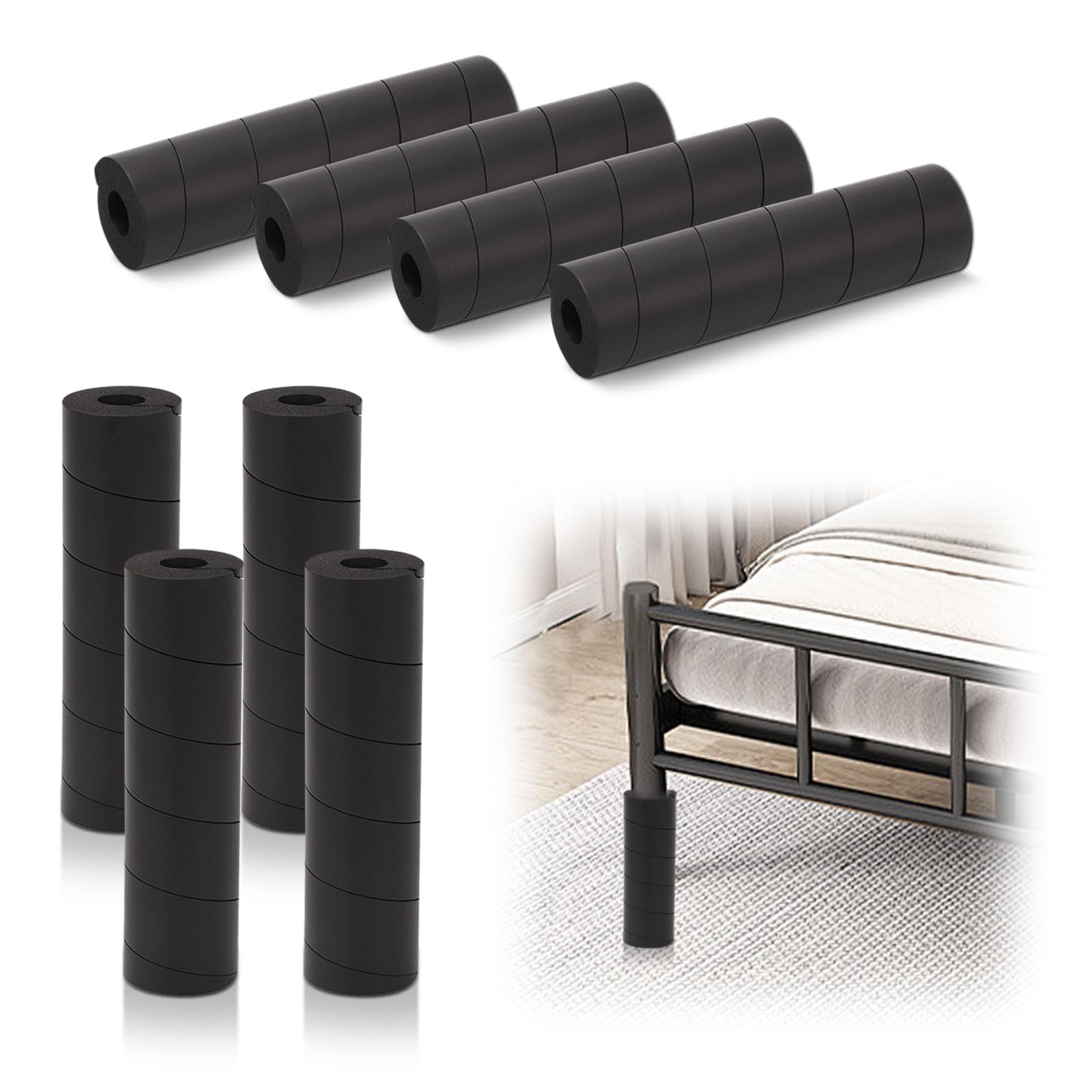 Protectores de pie para marco de cama y fundas ajustables para muebles, 8 uds