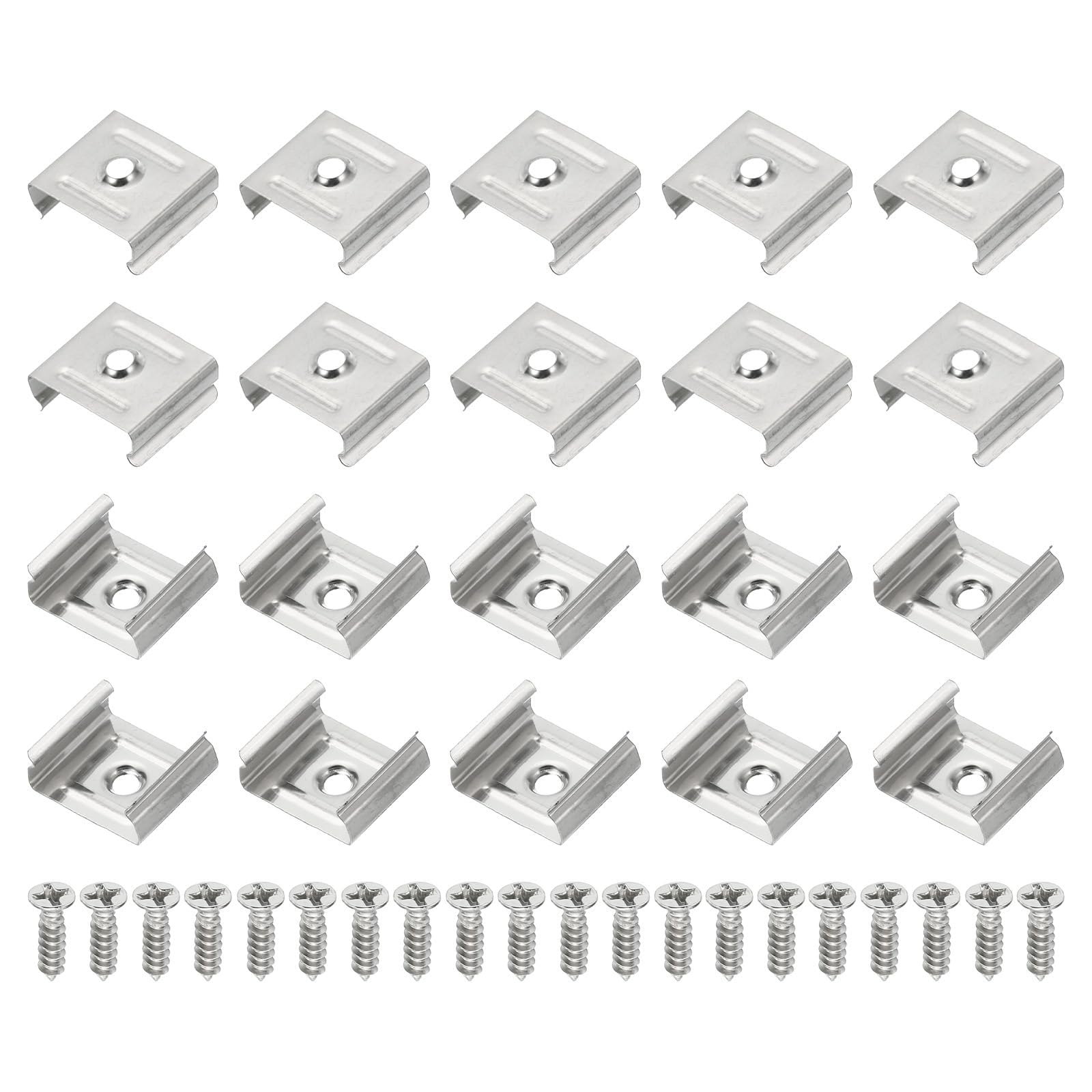 TOP-VIGOR 80Pcs Neon Rope Light Mounting Brackets, LED Lights Install Fixing Clips Clamp, Support Holder with Screws, Wall Channel Mounting Holder Accessories for 19-20mm Lamp Strip, Pipe Clamps