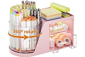 Marbrasse 2-Drawer Rotating Pastel Desk Organizer