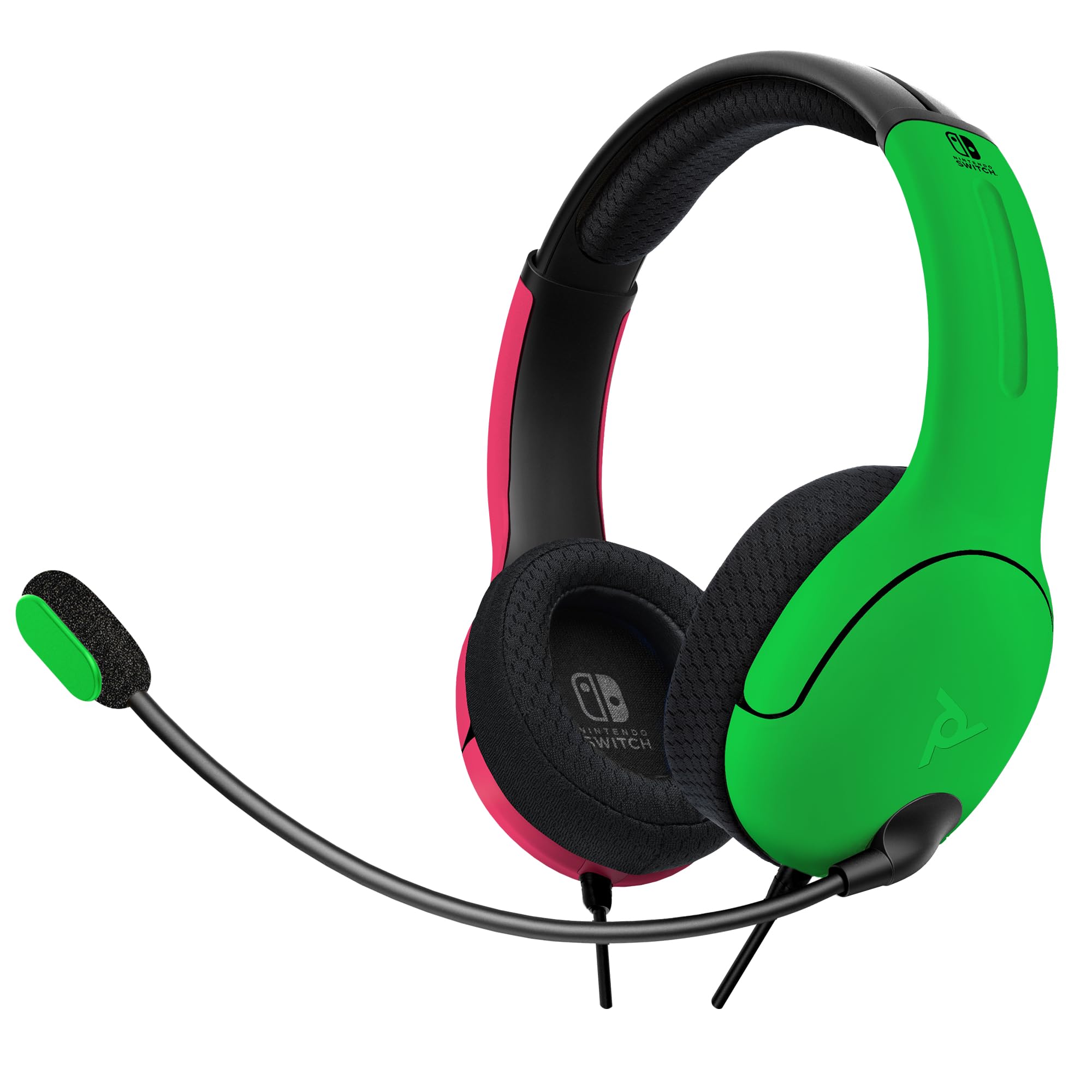 Gaming LVL40 Stereo Headset with Mic for Nintendo Switch - PC, iPad, Mac, Laptop Compatible - Noise Cancelling Microphone, Lightweight, Soft Comfort On Ear Headphones - Splatoon 2 Pink & Green