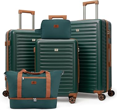KUNEL Luggage Sets 5 Piece Suitcases with Wheels,ABS Hard Case Suitcases with Spinner Wheels, TSA Lock, Durable Travel Luggage