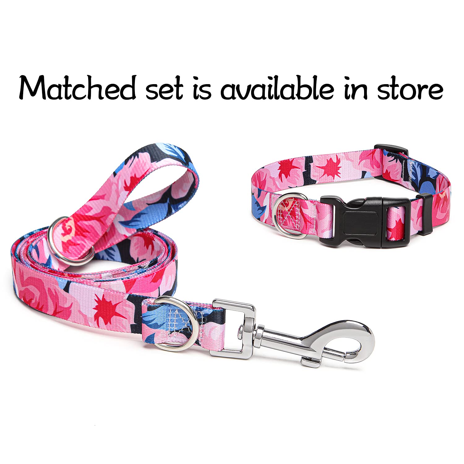 Adjustable Dog Collar with Patterns, Ultra Comfy Soft Nylon Breathable Pet Collar for Small Medium Large Dogs (L, Floral Orange) — view 175