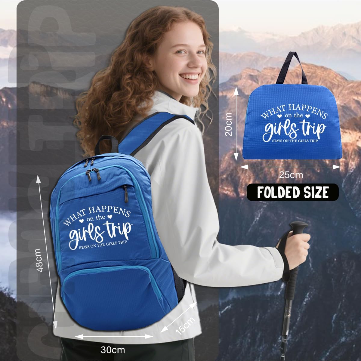 4Pcs 30L Hiking Backpack Lightweight Day Packs, Packable Backpack for Women Men Travel Camping Vacation