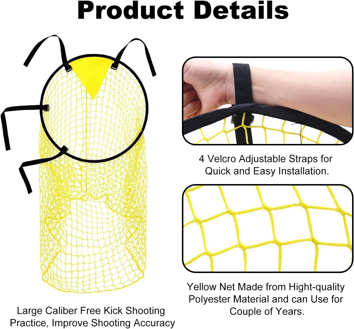 2 Stück Fußball Zielnetz 55x70cm - Trainingsnetz Für Schussgenauigkeit Schwarz