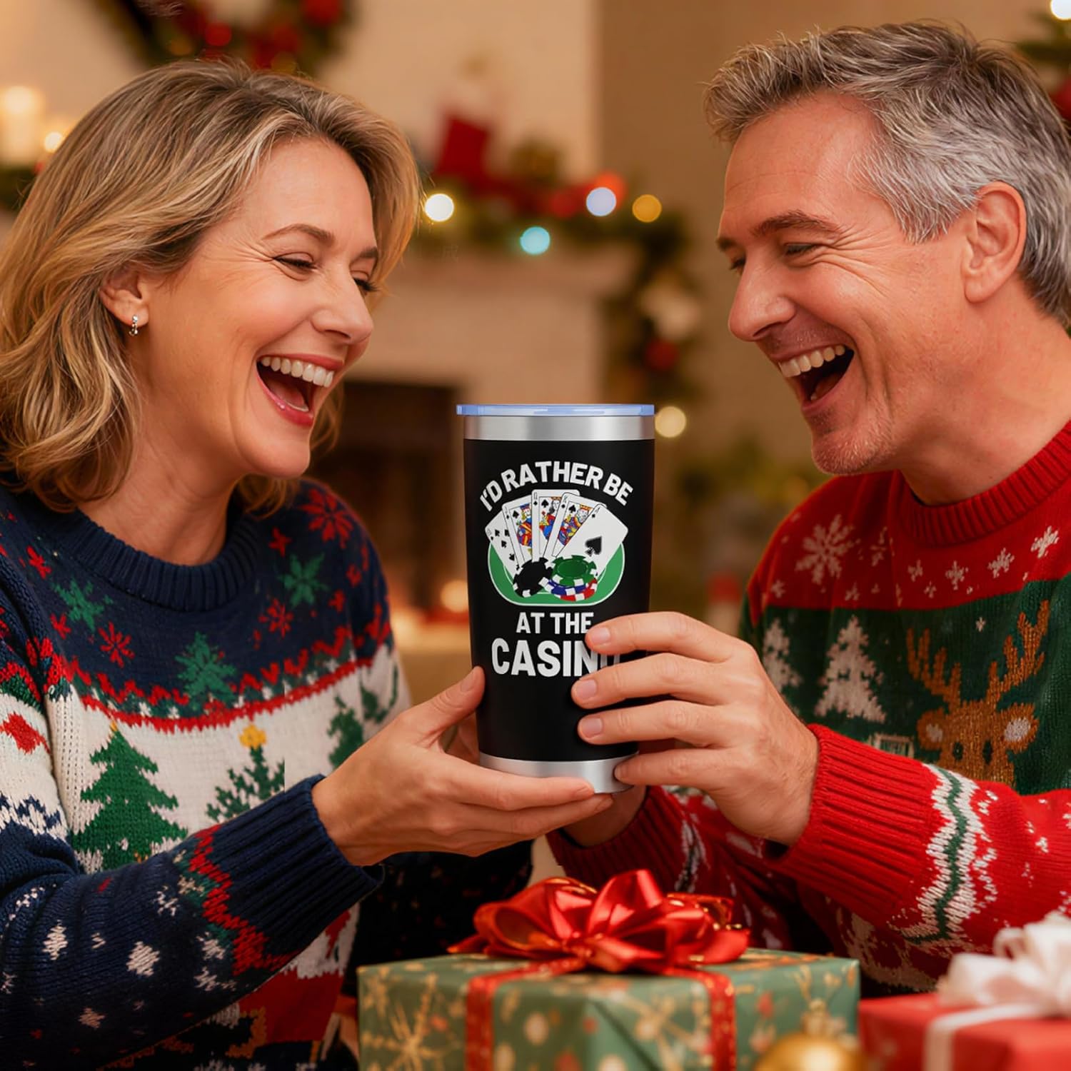 Gambling Gifts – I’d Rather Be at the Casino, Casino Gifts for Gamblers & Card Player Men & Women, Poker Player for Christmas, Las Vegas Themed Souvenir Cup, 20oz - Image 3