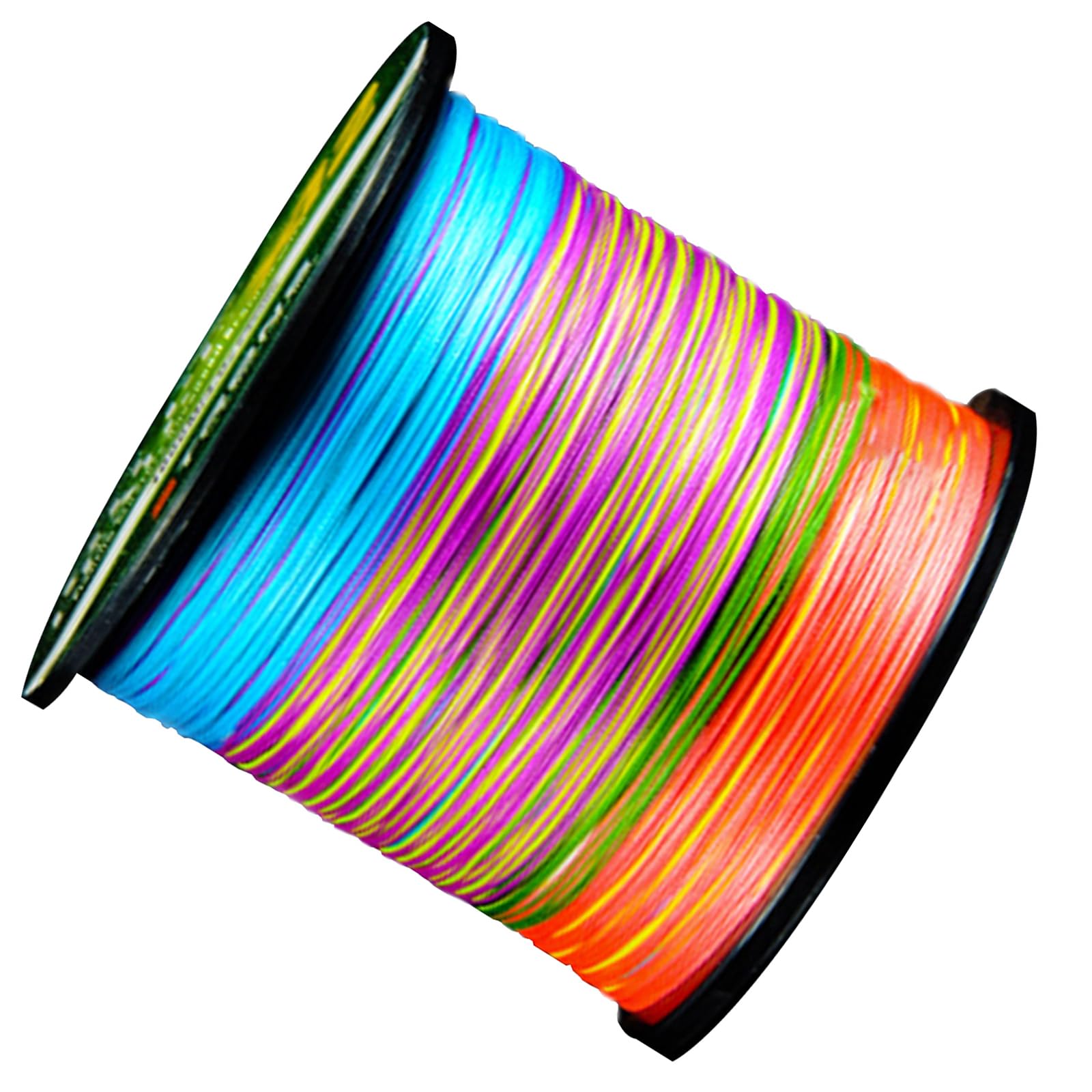 Hyueaph Rainbow Fishing Line Braid - 12 Strand Abrasion Resistant Zero Stretch Ultra Sensitive Maximum Casting Fishing Braided Lines Thin Diameter, 109/547/1093Yds, 27-178Lb,-90Lb 0.37Mm 109Yd/100M