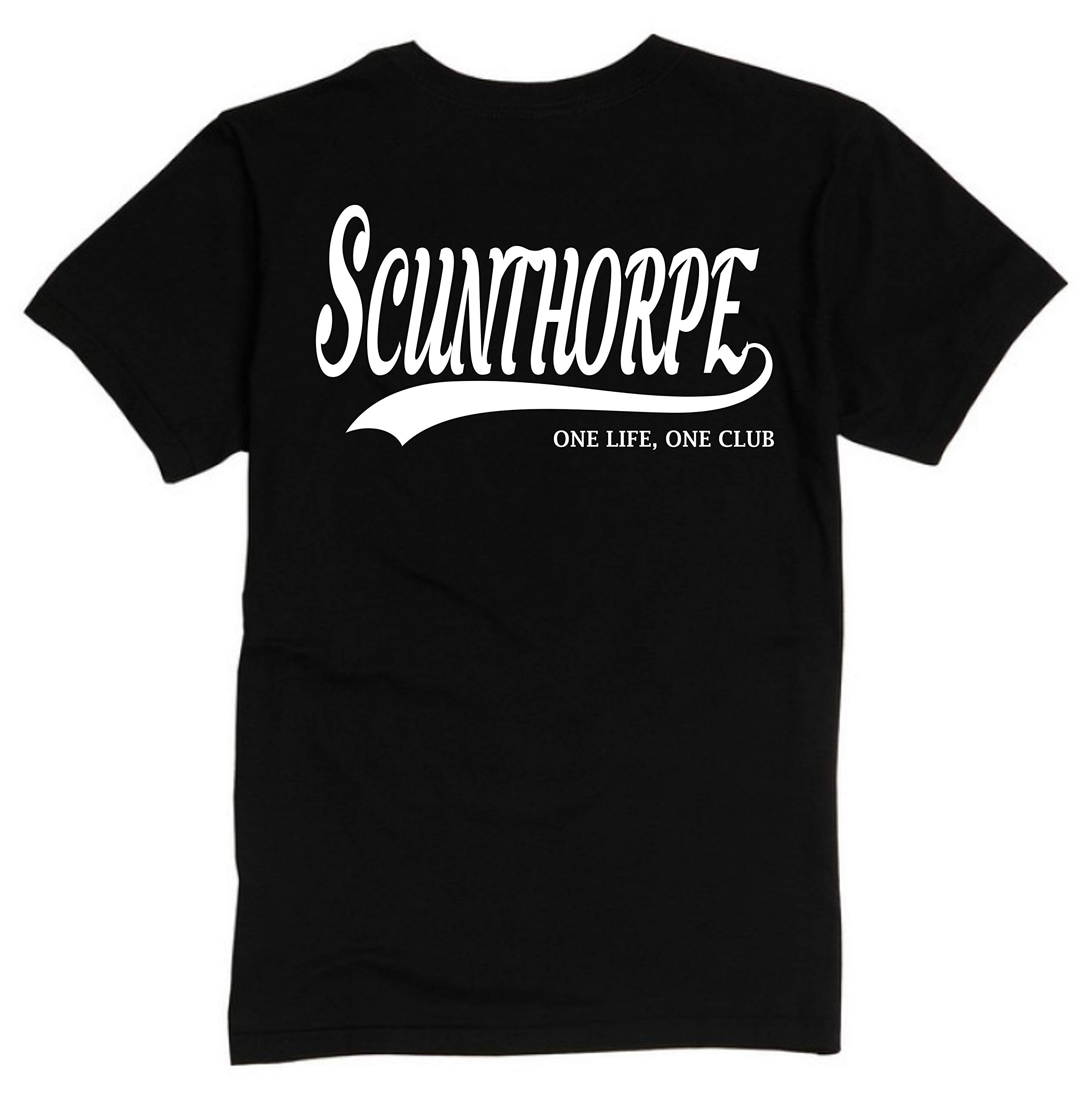 All About The Print Men's Black Scunthorpe One Life, One Club. Premium T Shirt Gift XX-Large