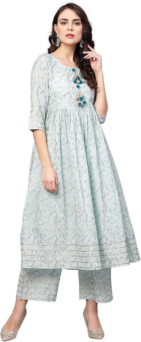Idalia Women's Printed Flared Kurta Set