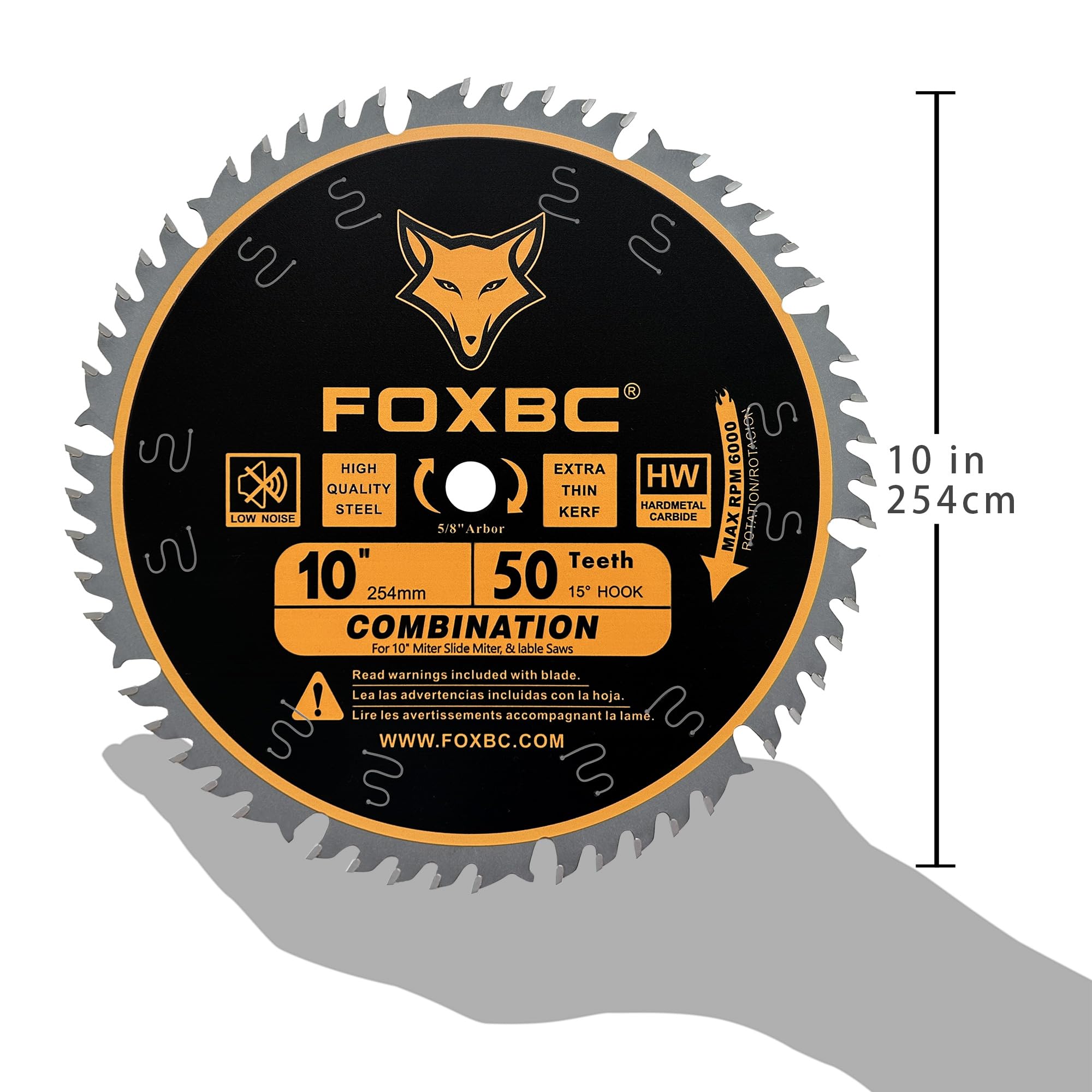 FOXBC 10" Combination Saw Blade - 50 Tooth -6