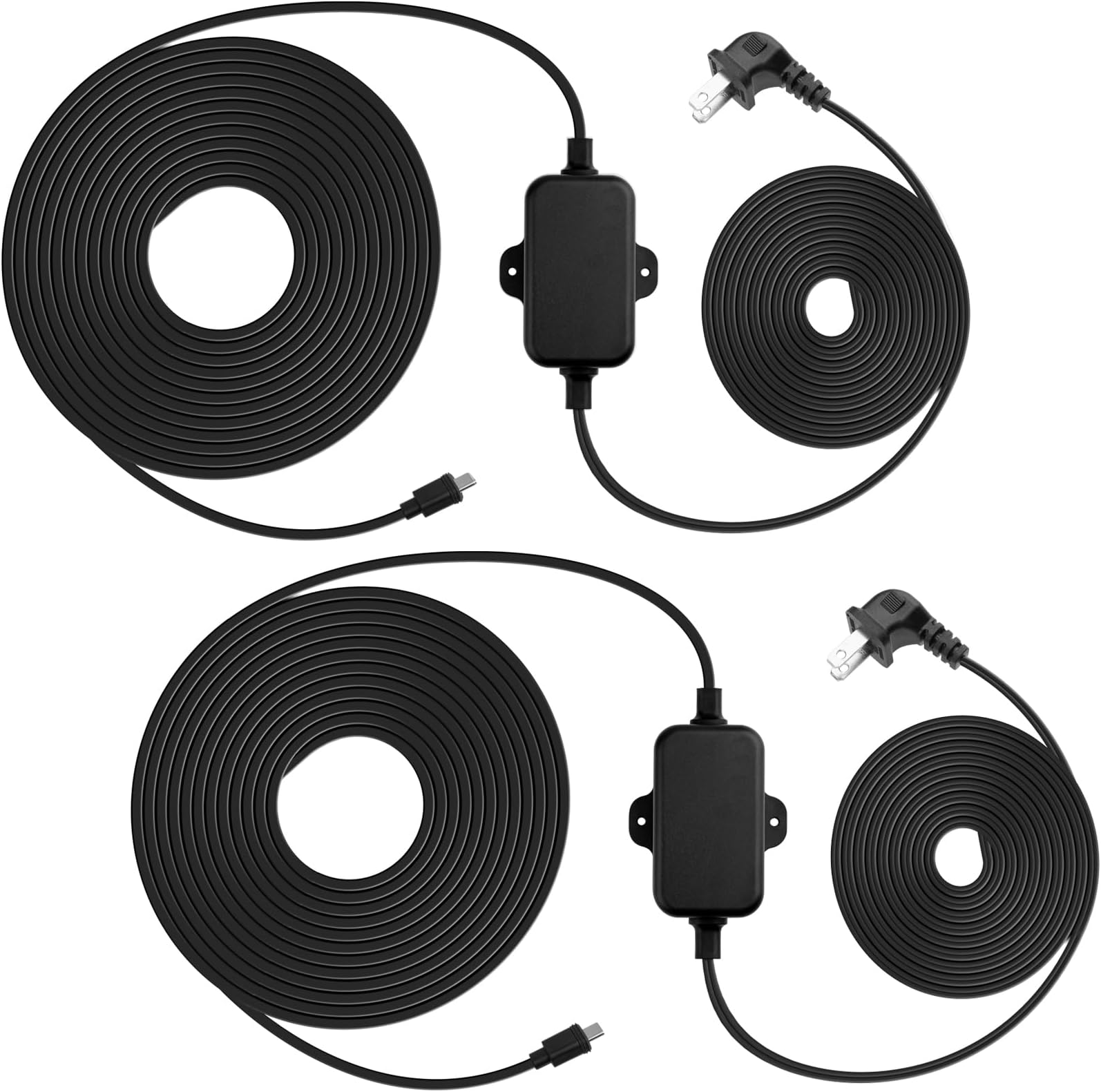2Pack 13ft Weather Resistant Power Adapter for Blink Mini 2,Blink Outdoor 4 (4th Gen)(3rd Gen)/XT2/XT/Mini,No Need Charger Head,IP67 Waterproof Flat Power Cable with Extra Type C to Micro USB Adapter