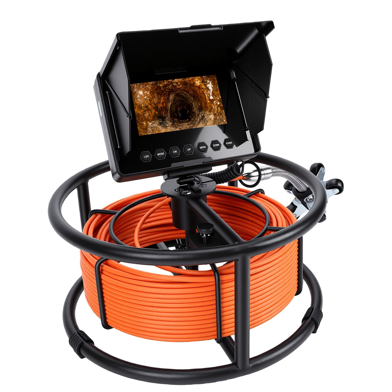 ASHATA Cámara de Inspección de Tuberías de Alcantarillado de 4,3 Pulgadas |Endoscopio Industrial a Prueba de Agua DVR con Batería de 8500mAh para Tubería de Drenaje (F2543DC23-30M-K)