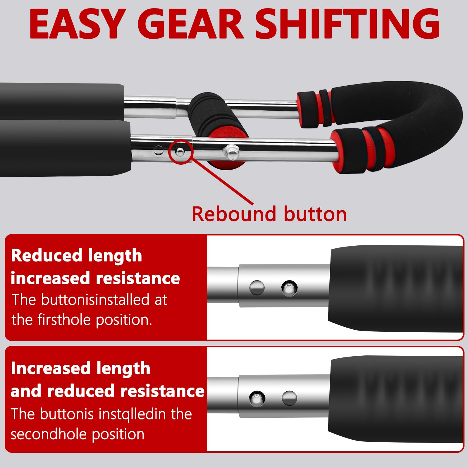 Shaker Twister Arm Trainer, 66-110lb Adjustable Chest Workout Equipment, Chest Trainer for Men Arm Workout Equipment - Image 4