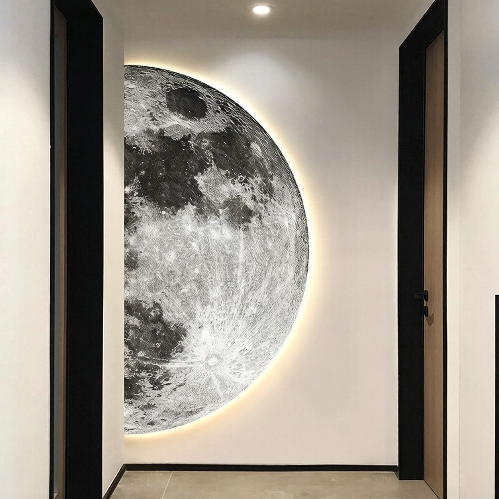 RASJCGRCOA Sandstone decor 3d wall art painting with led light large wall sculpture entrance foyer decorative modern remote control Plug-in power supply(C,23.6 * 47.2in/60 * 120cm)