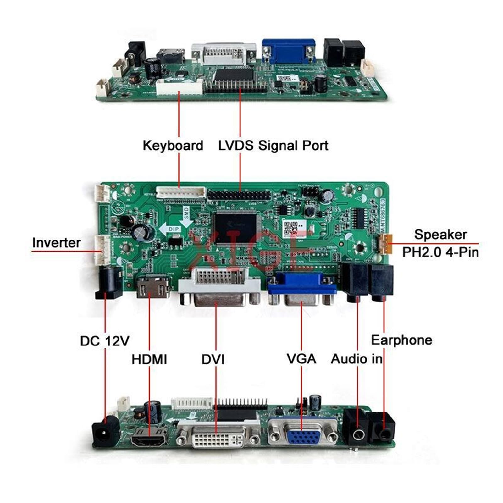 For B133XTN01.0 B133XTN01.5 Pannello LCD Del Computer Portatile 1366 * 768 LVDS 40Pin 13.3 "VGA DVI M.NT68676 Controller Dello Schermo Scheda Di Unità Kit Accessori(For B133XTN01.0)