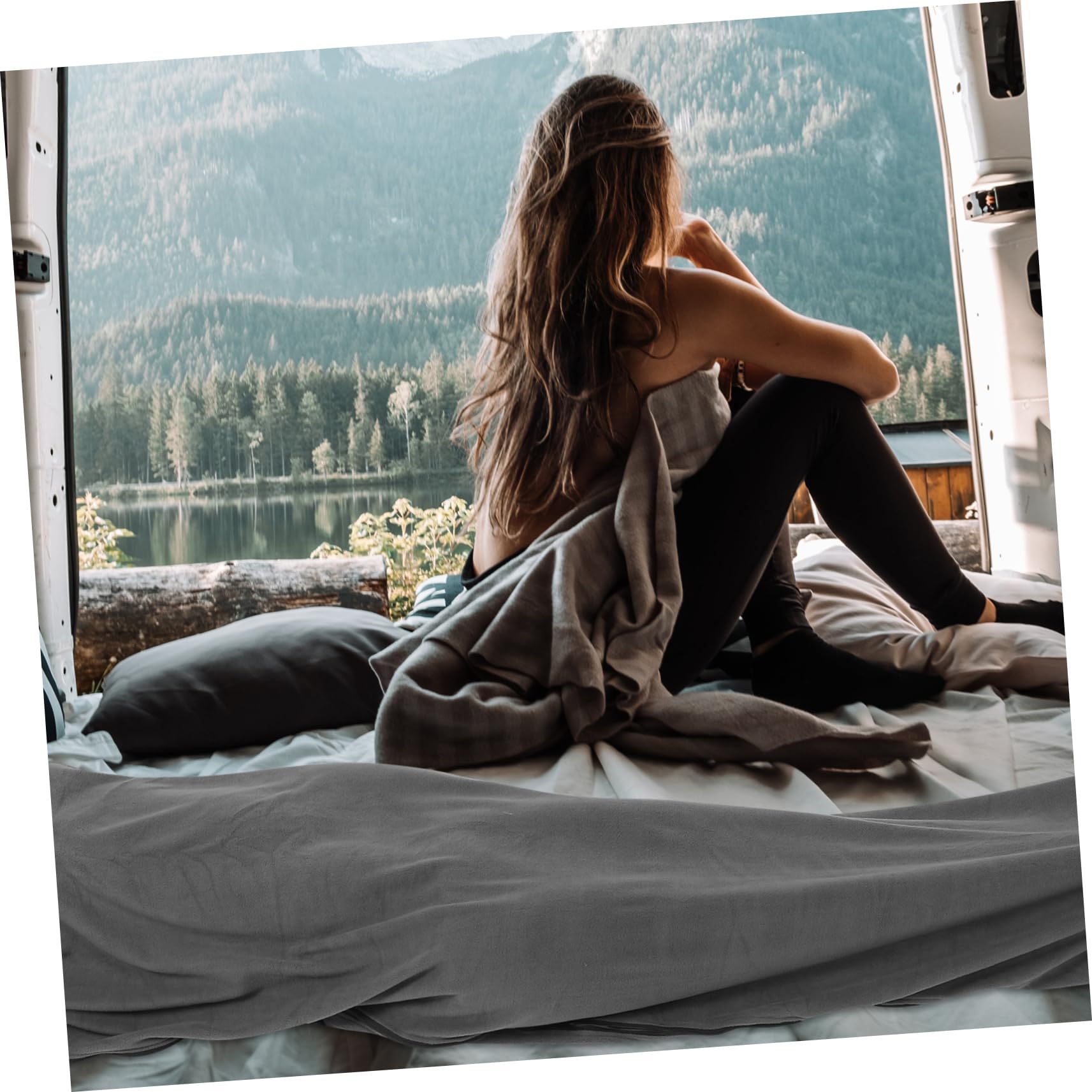 Balacoo Backpacking Sleeping Bag Fleece Sleeping Bag Liner for Cold Weather Camping Travel